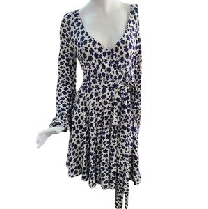Free People New with Tags Navy Blue and Cream Floral Print Pradera Mini Dress XS